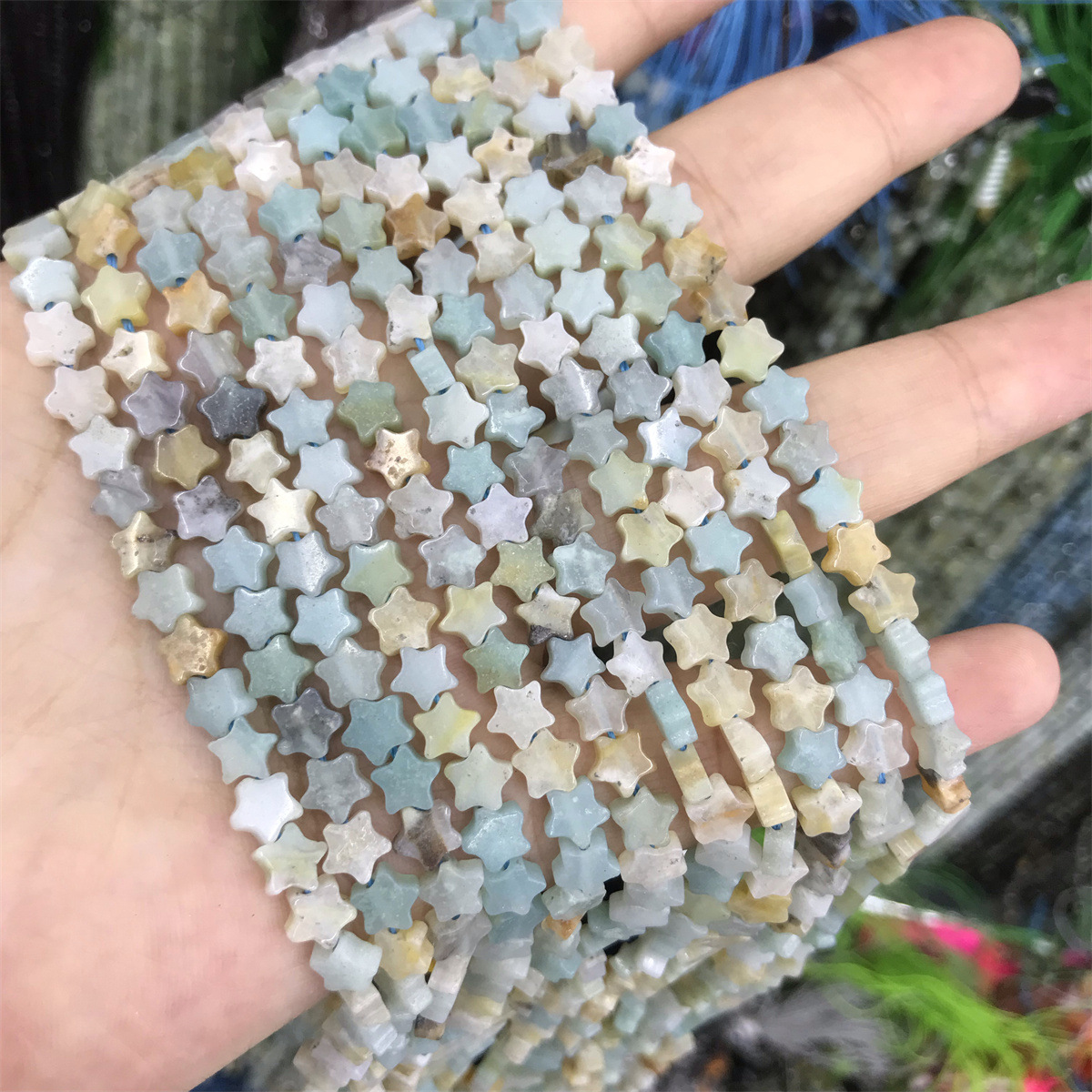 12-amazon 6mm star shape, about 70 pieces per piec