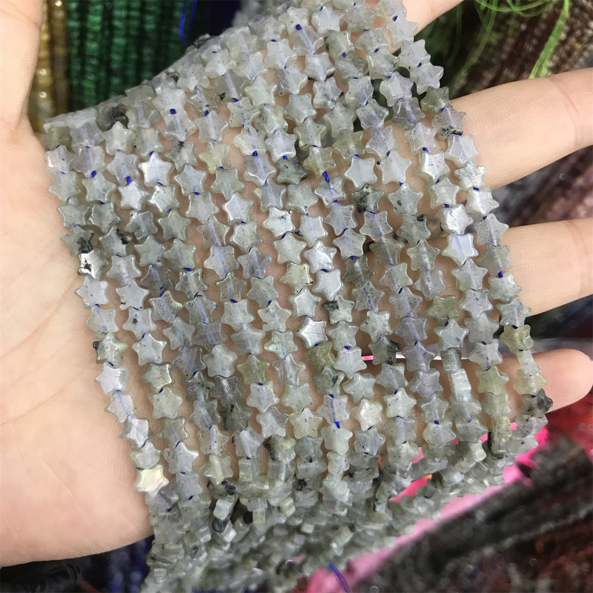 26-gray glitter 6mm star shape, about 70 pieces pe