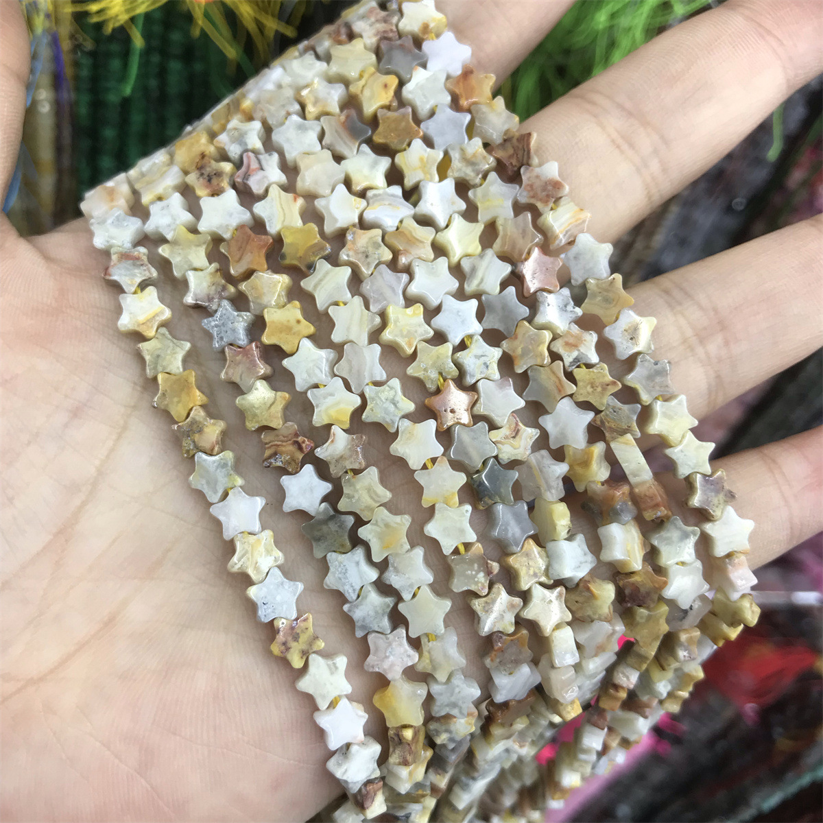 29-crazy agate 6mm star shape, about 70 pieces per