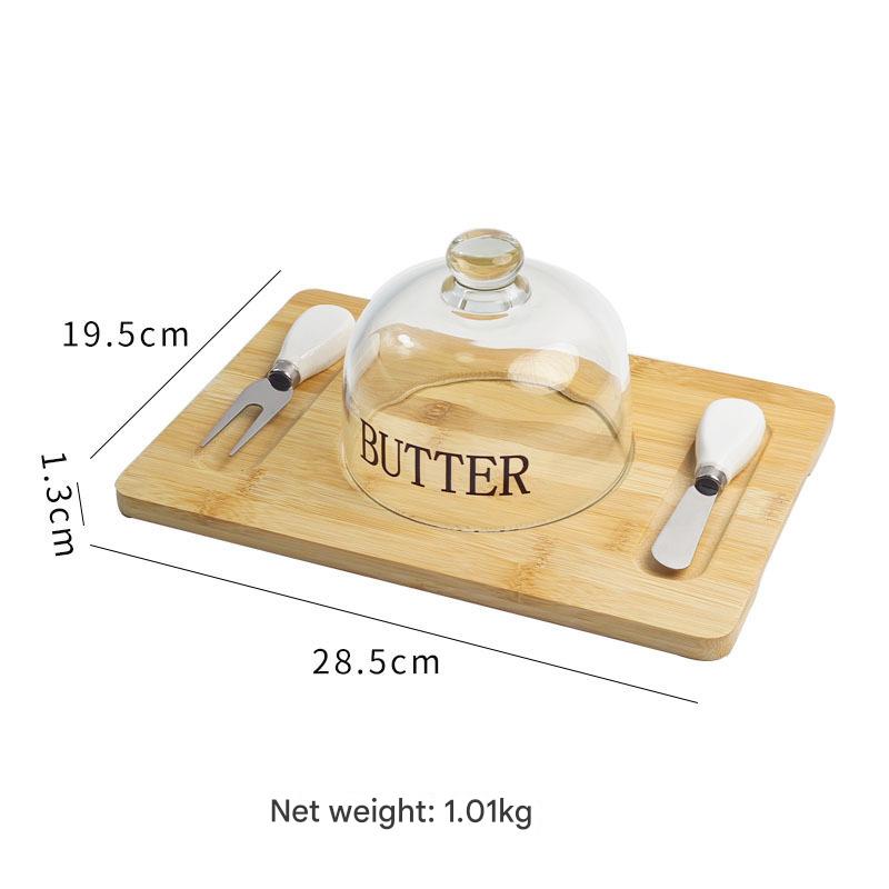 Butter round cover-with white knife and fork