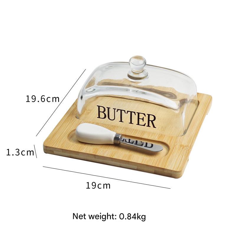 Butter square cover-with white single knife