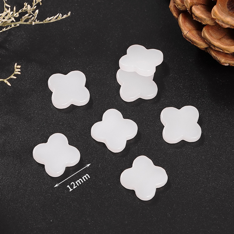 9:10 white four-petal flower 12mm