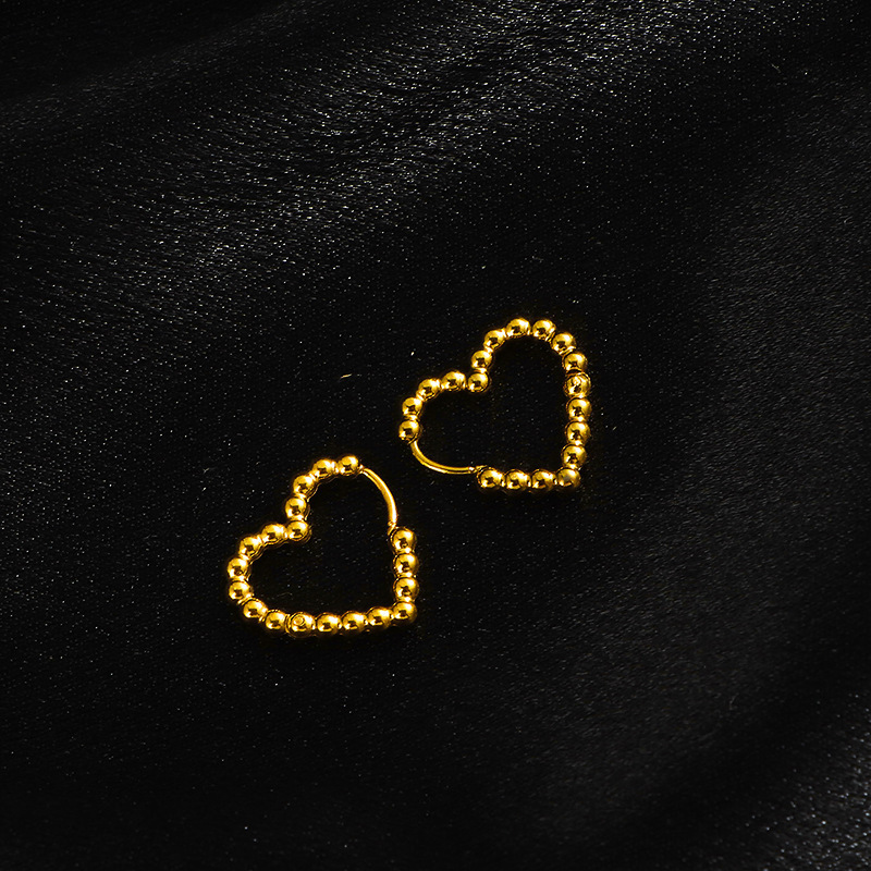 Steel ball heart golden pair