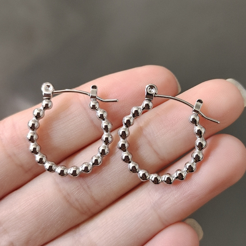 Steel ball round steel color (pair)