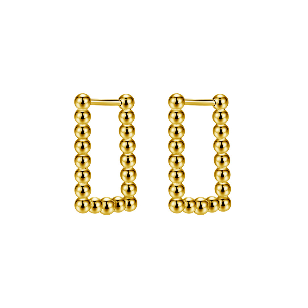 8:Steel ball rectangular gold (a pair)