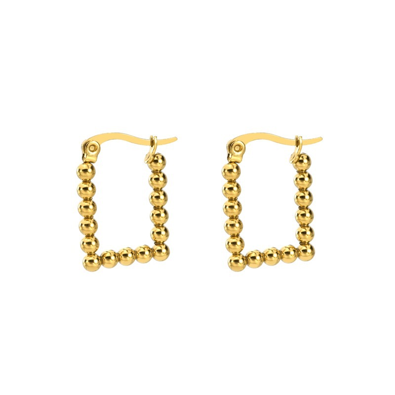 14:Steel ball rectangular gold (pair)