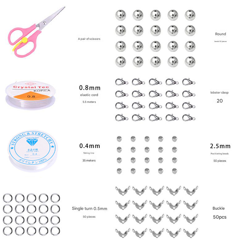 10:Bead accessories material bag accessories line scissors white 1 set/bag