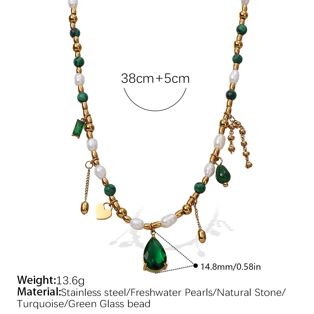 1:Xl165g natural turquoise gold necklace