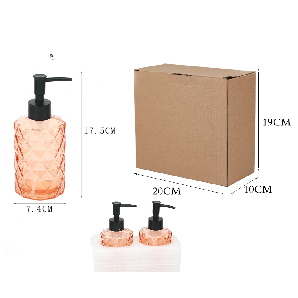 330ml orange diamond   plastic black pump head 2-piece set