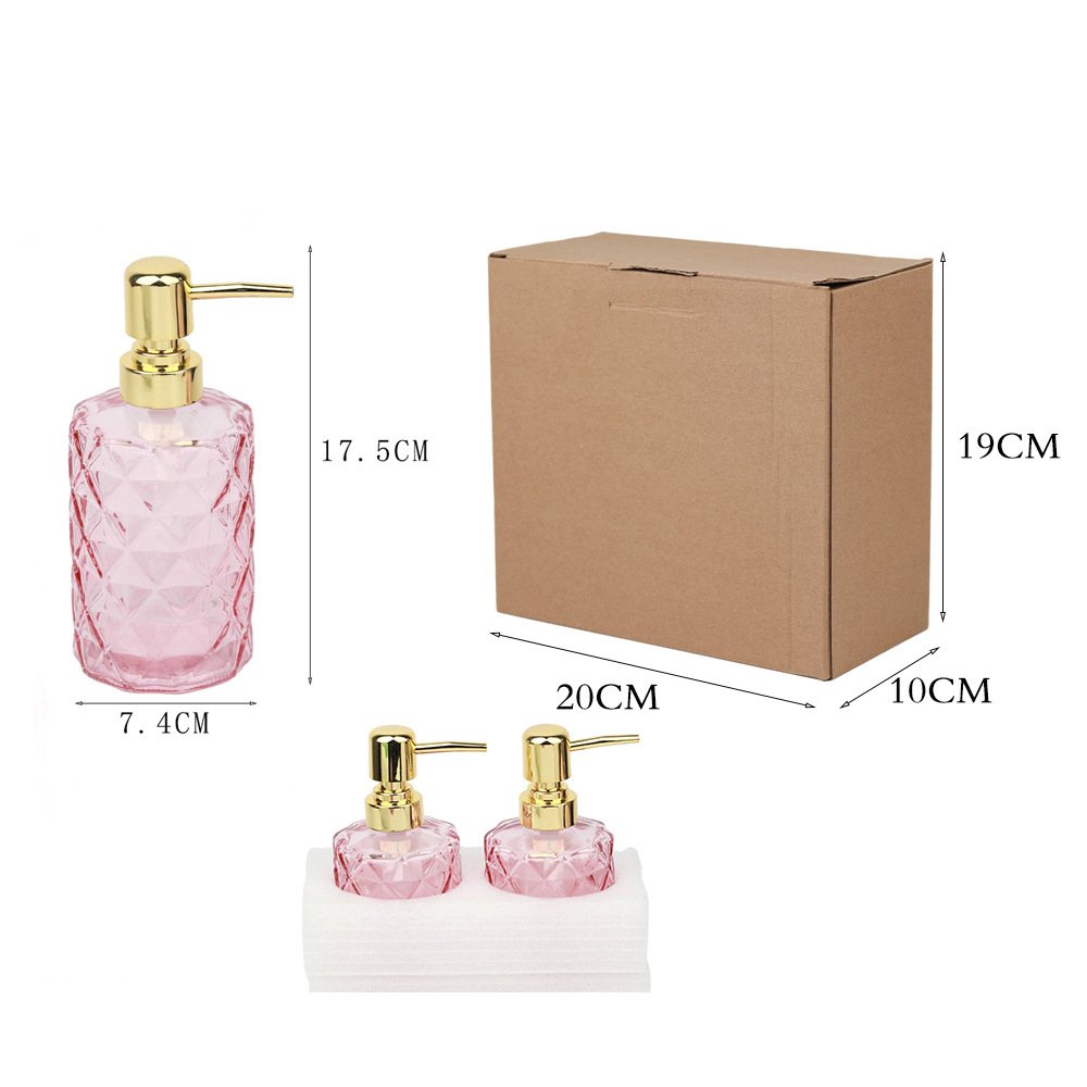 330ml pink diamond   electroplated gold pump head 2-piece set