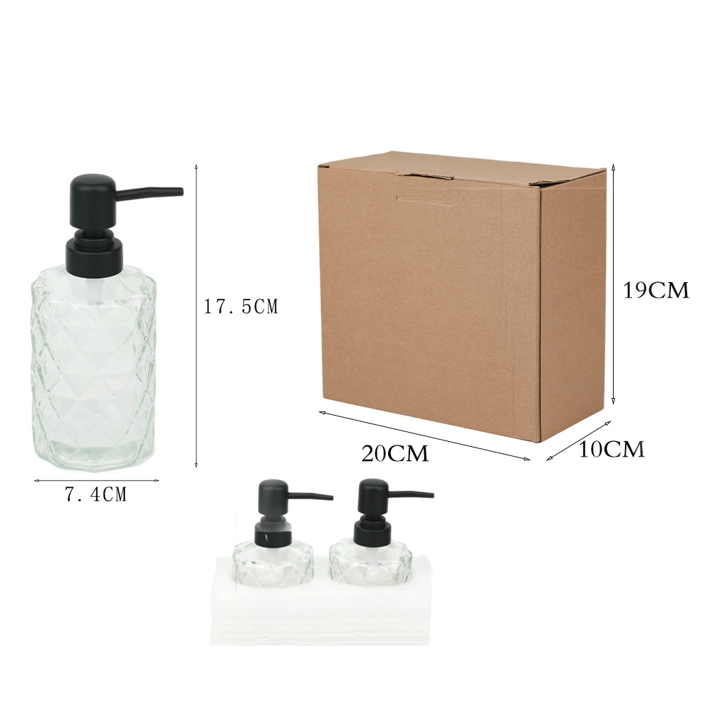330ml transparent diamond   high-end black pump head 2-piece set