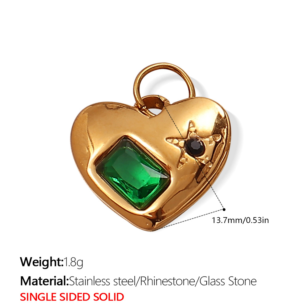 Green glass stone golden