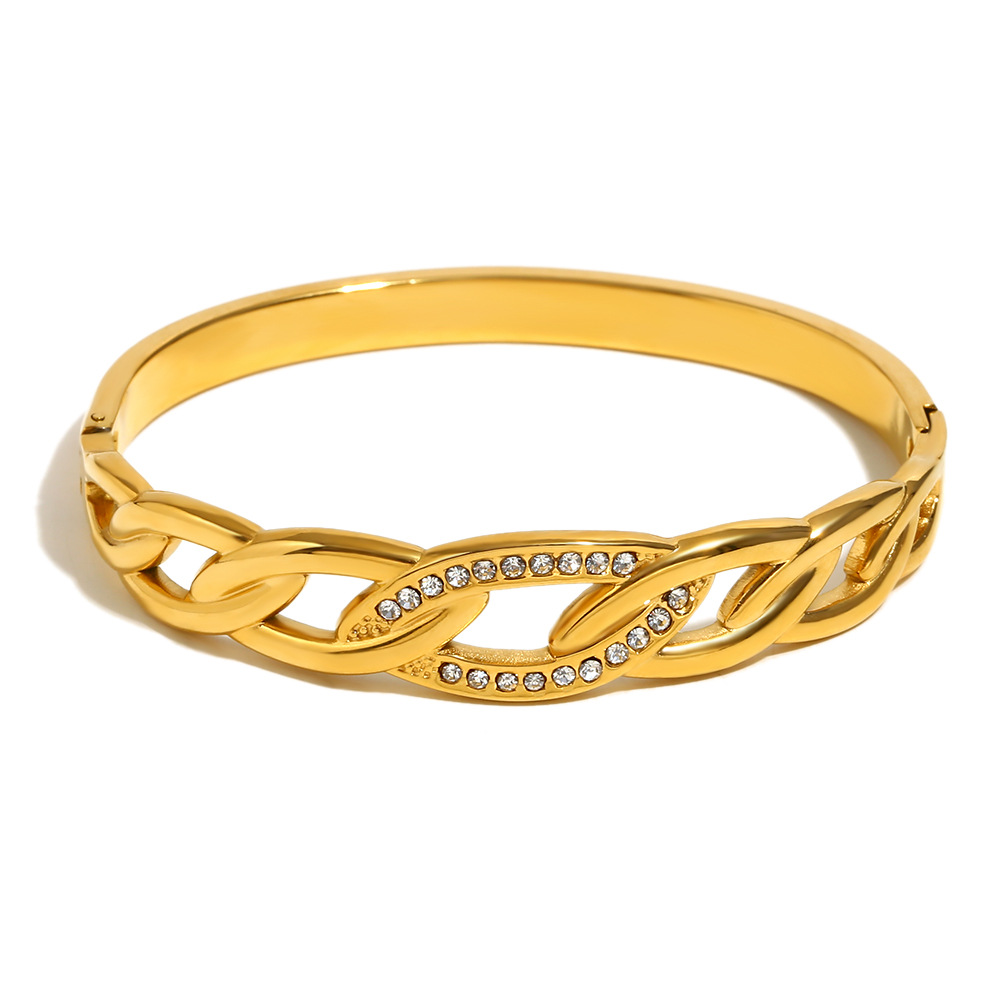 Eye zircon snap bracelet - gold