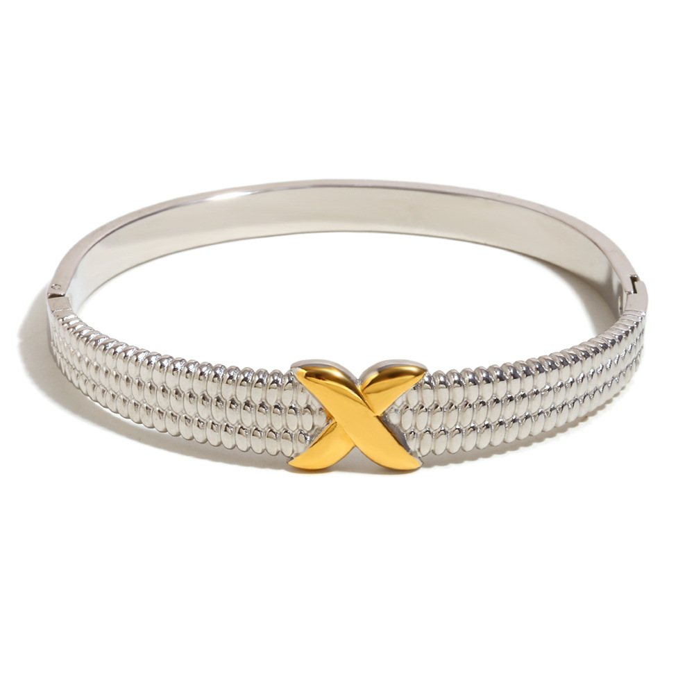 3:X pattern buckle bracelet-two colors