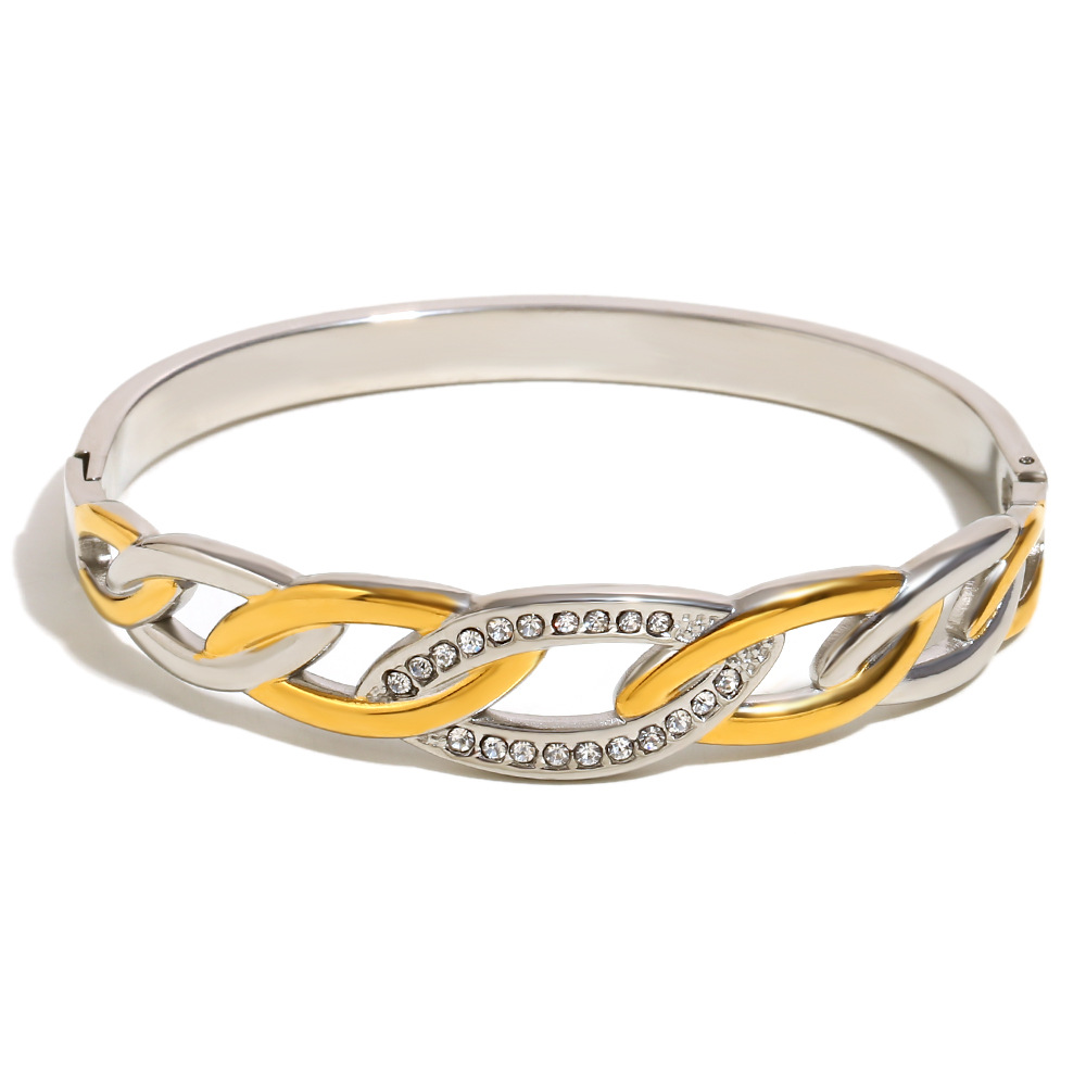 5:Eye zircon snap bracelet-double color