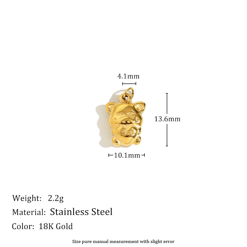 Abstract animal face pendant-gold