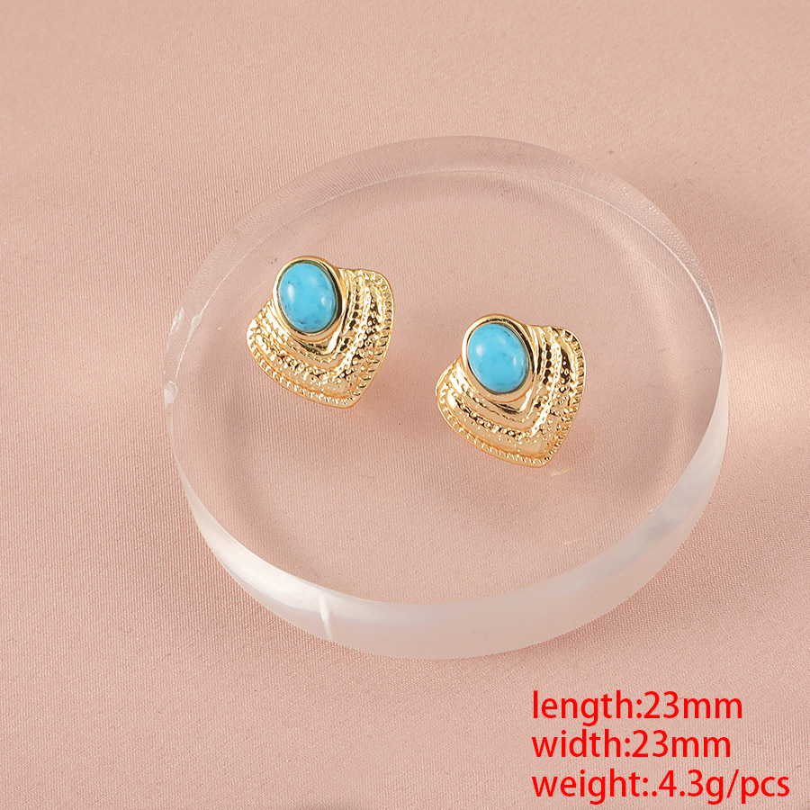 2:Heart shape turquoise stud earrings