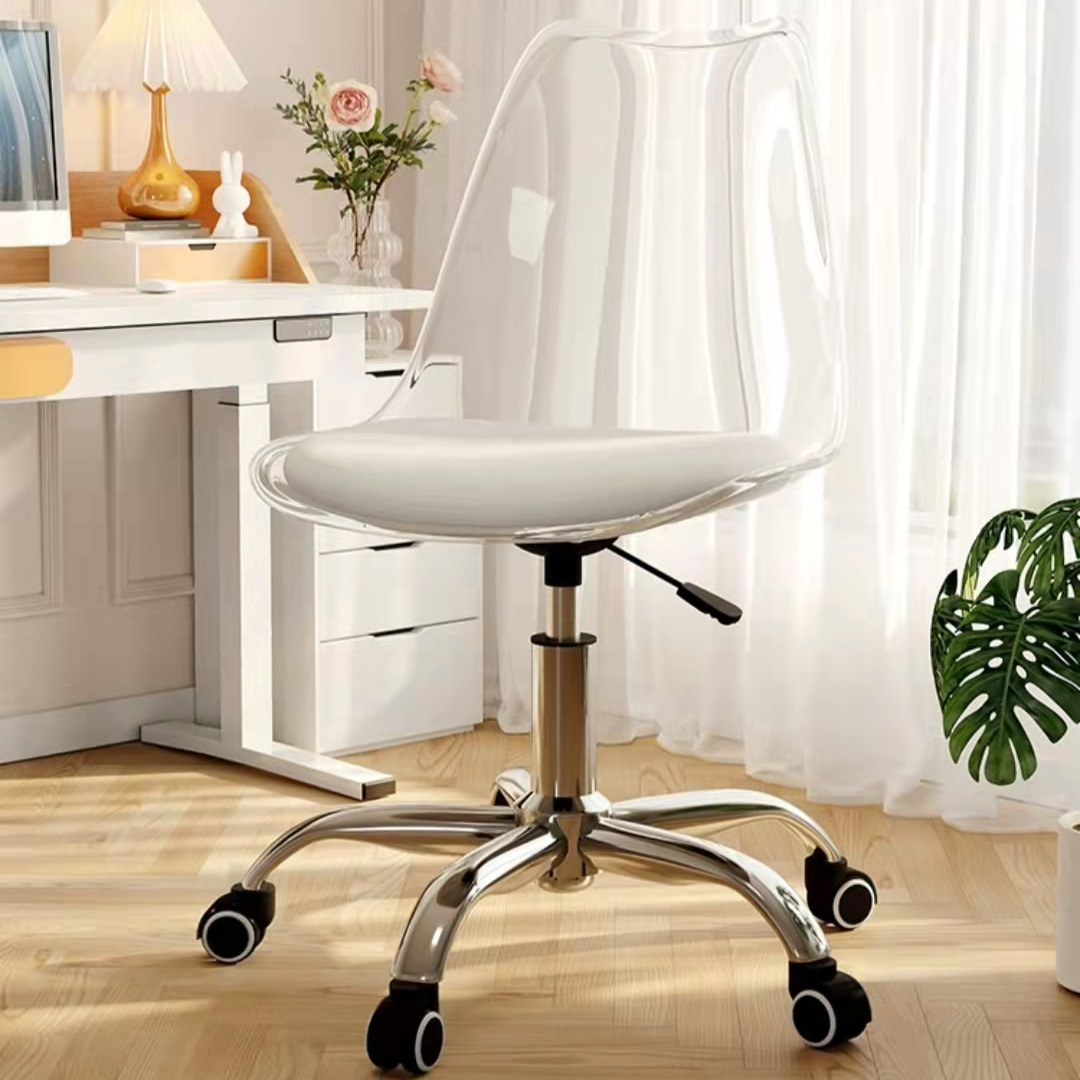 Transparent back white pad-steel feet