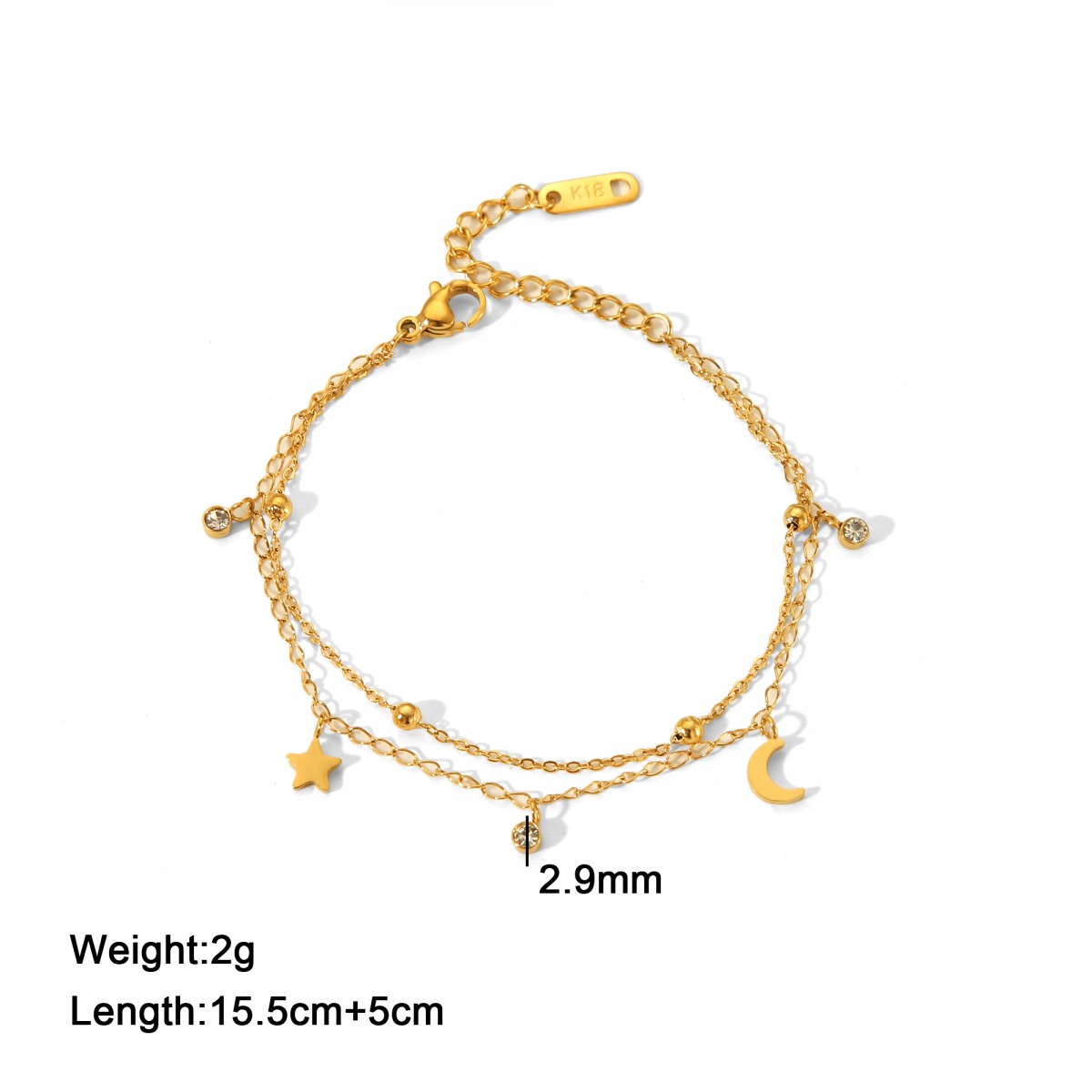 Star and Moon Double-layer bracelet
