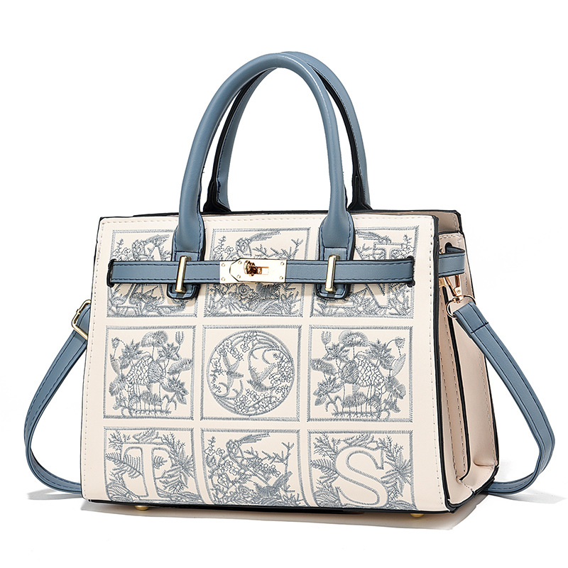 Off-white and blue (with red scarf)