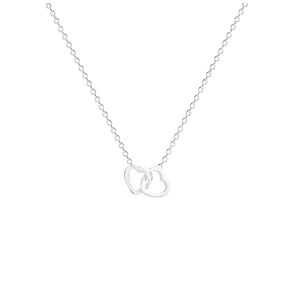 Love ring interlocking necklace-steel color