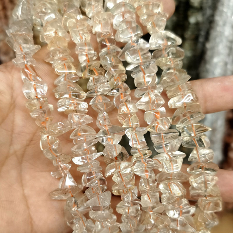 Shallow yellow crystal 4*10mm