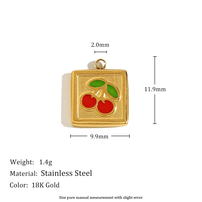 Drip oil cherry pendant