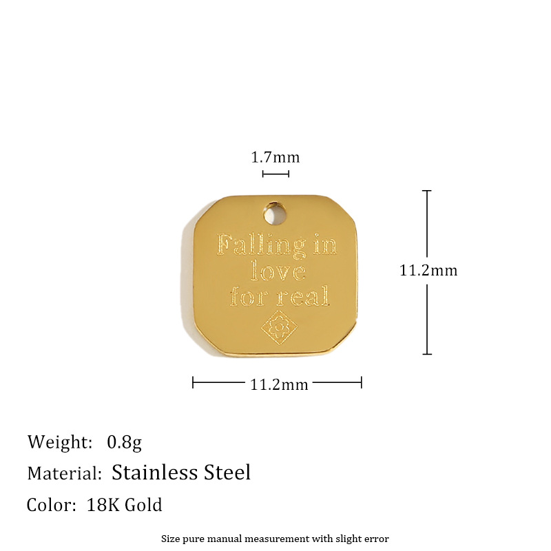 English square tag pendant