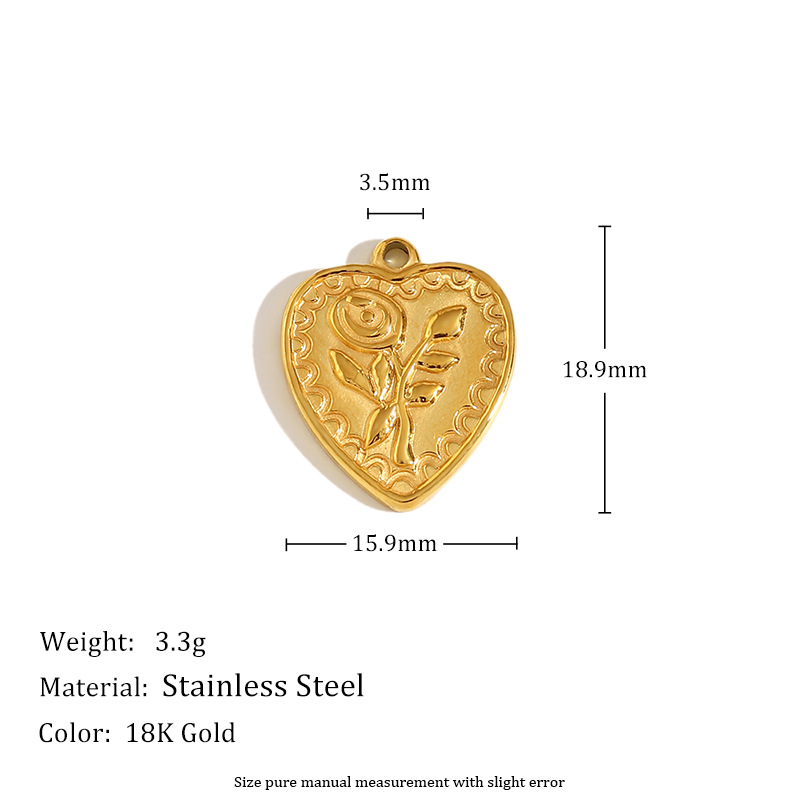 Heart-shaped rose pendant