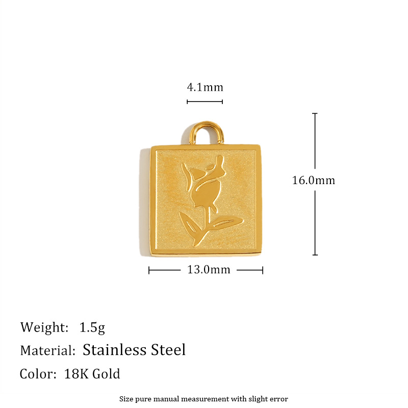 Square rose pendant