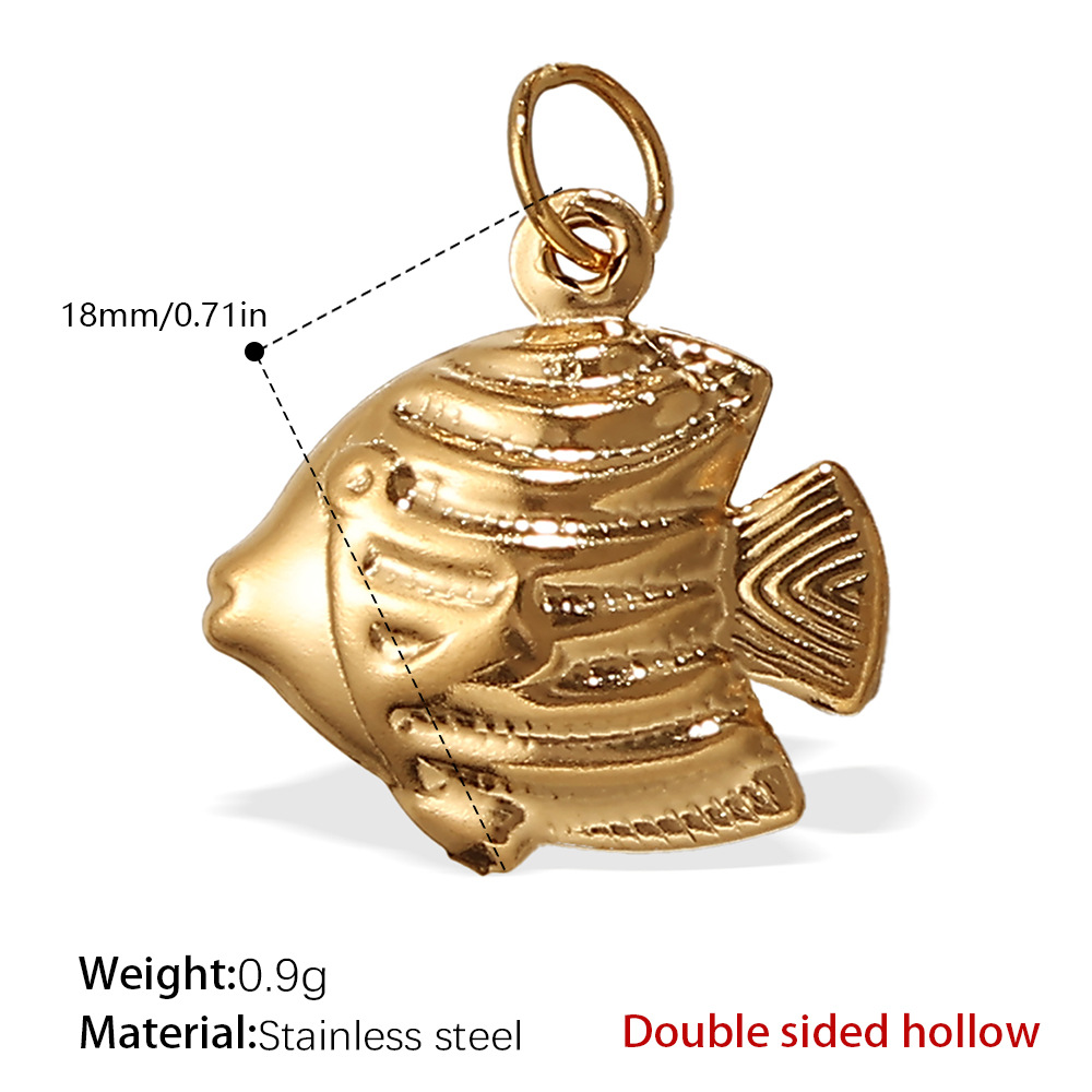 PJ222G Double-sided Hollow Gold Pendant