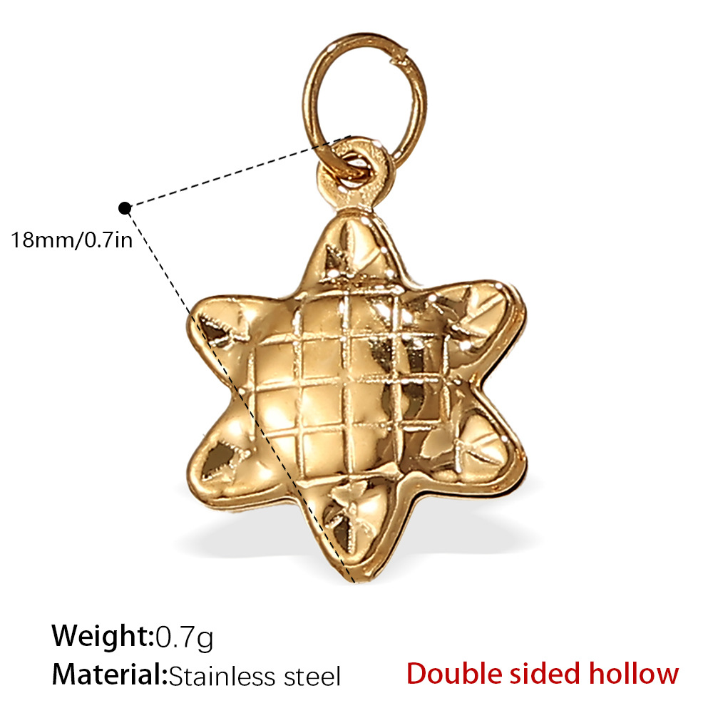 PJ225G double-sided hollow gold pendant