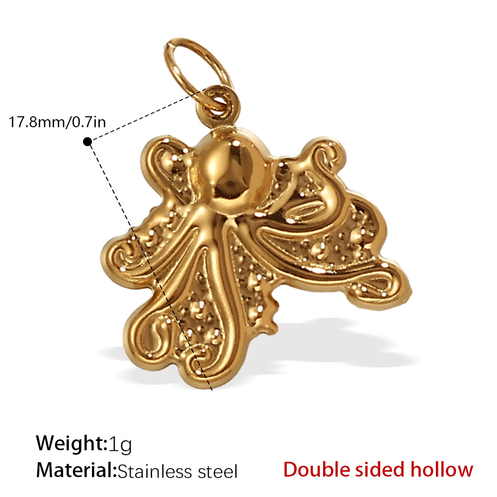 P2226G double-sided hollow gold pendant