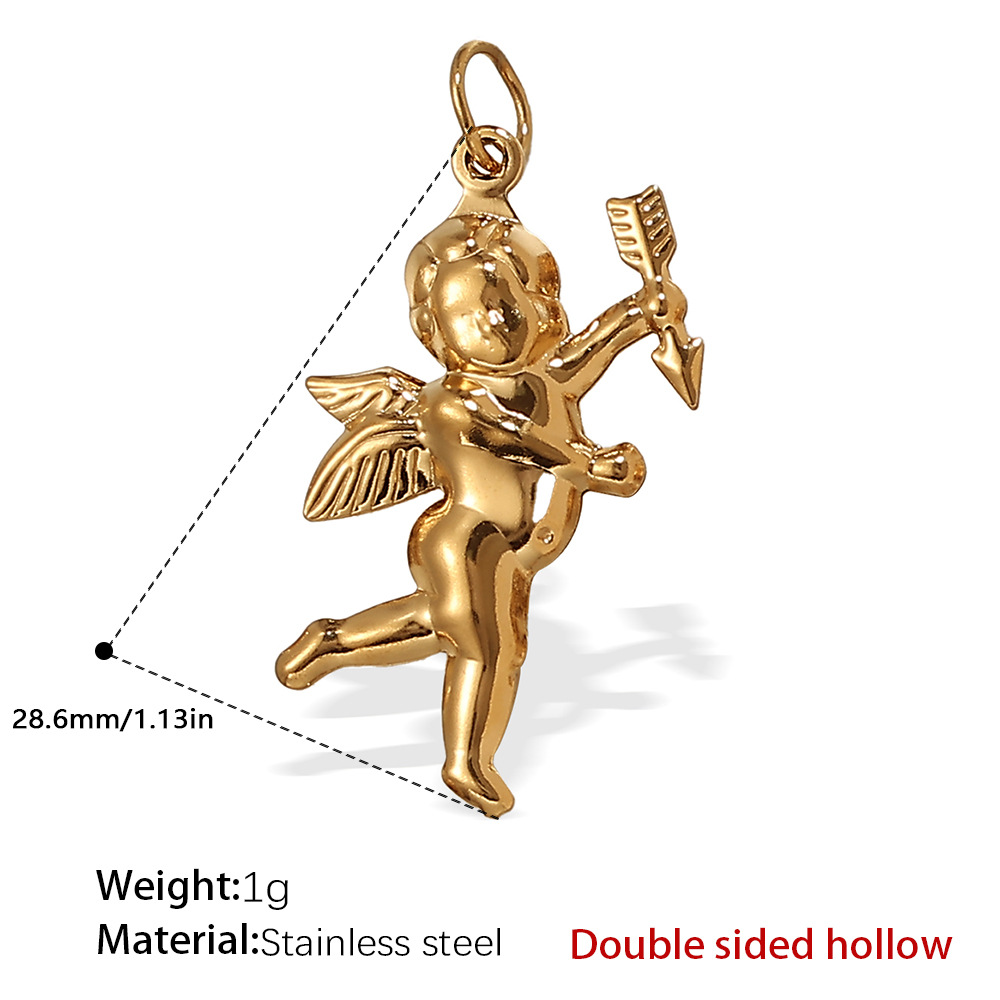 PJ238G double-sided hollow gold pendant