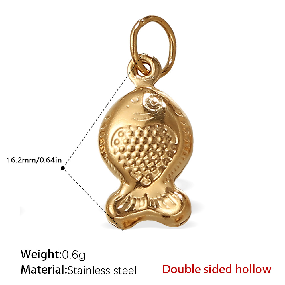 4:PJ220G double-sided hollow gold pendant