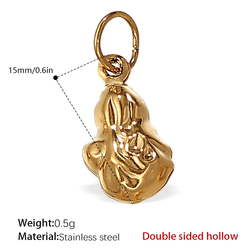 8:PJ224G double-sided hollow gold pendant