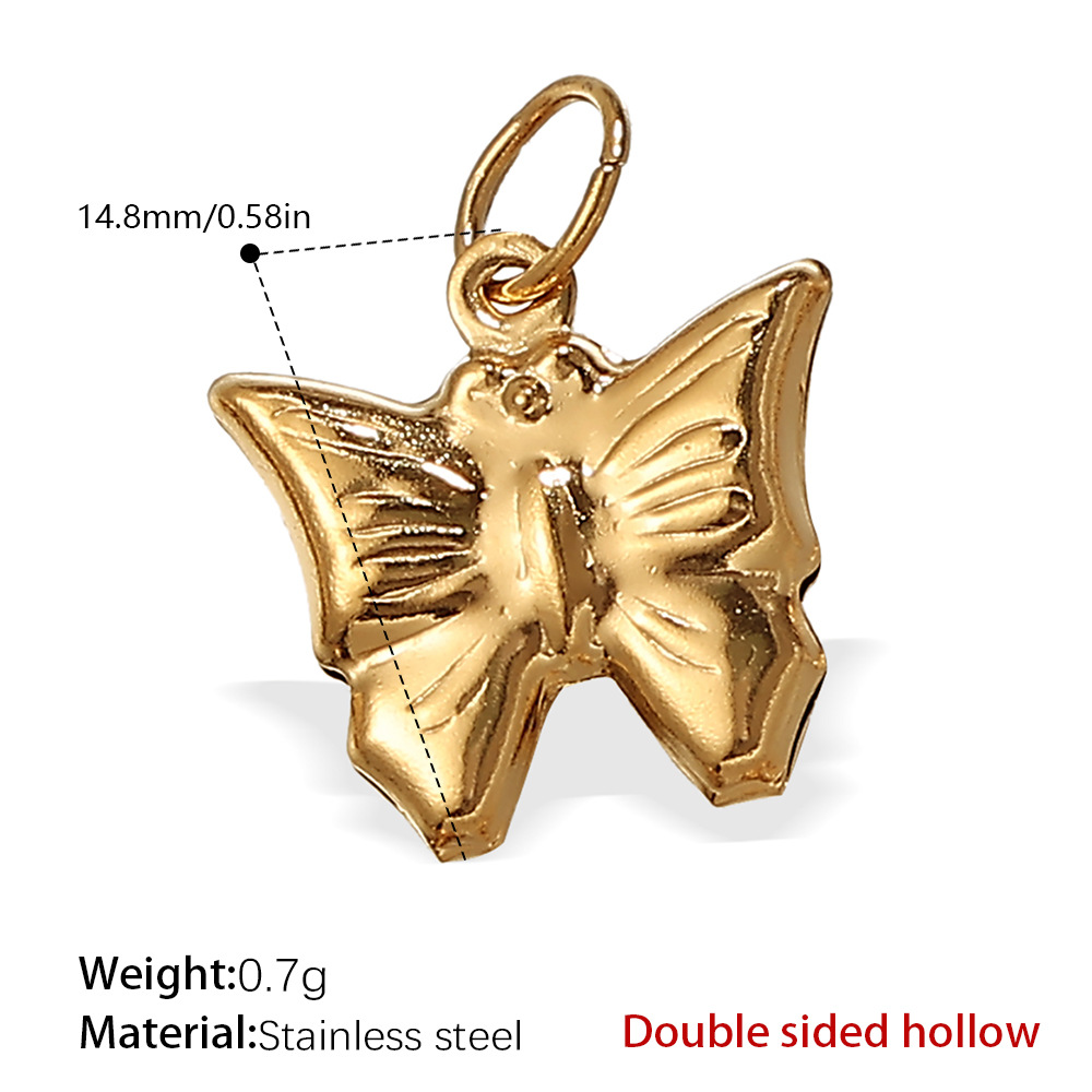 11:PJ227G double-sided hollow gold pendant
