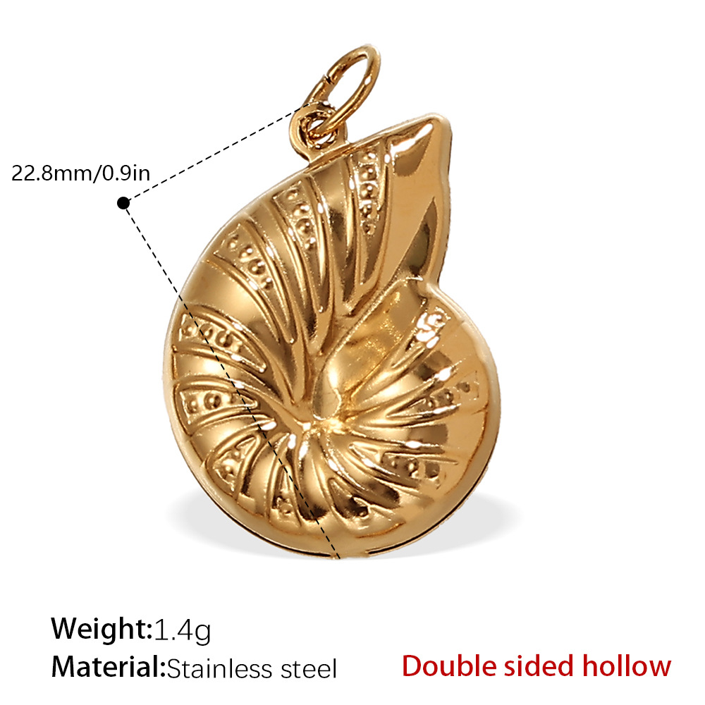 21:PJ237G double-sided hollow gold pendant