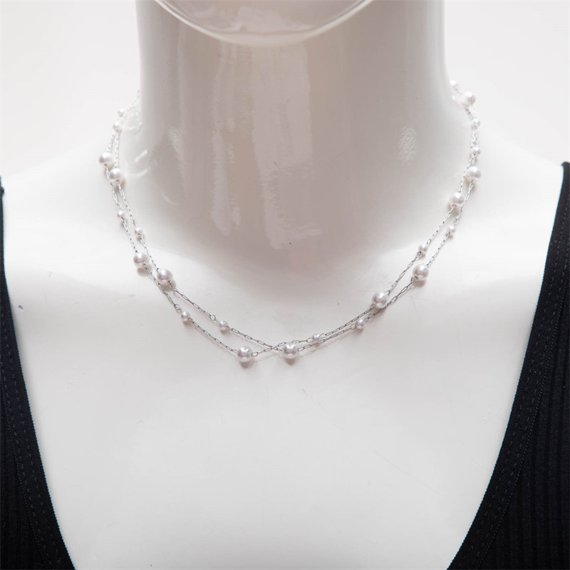 1:Steel color double layer-plastic beads