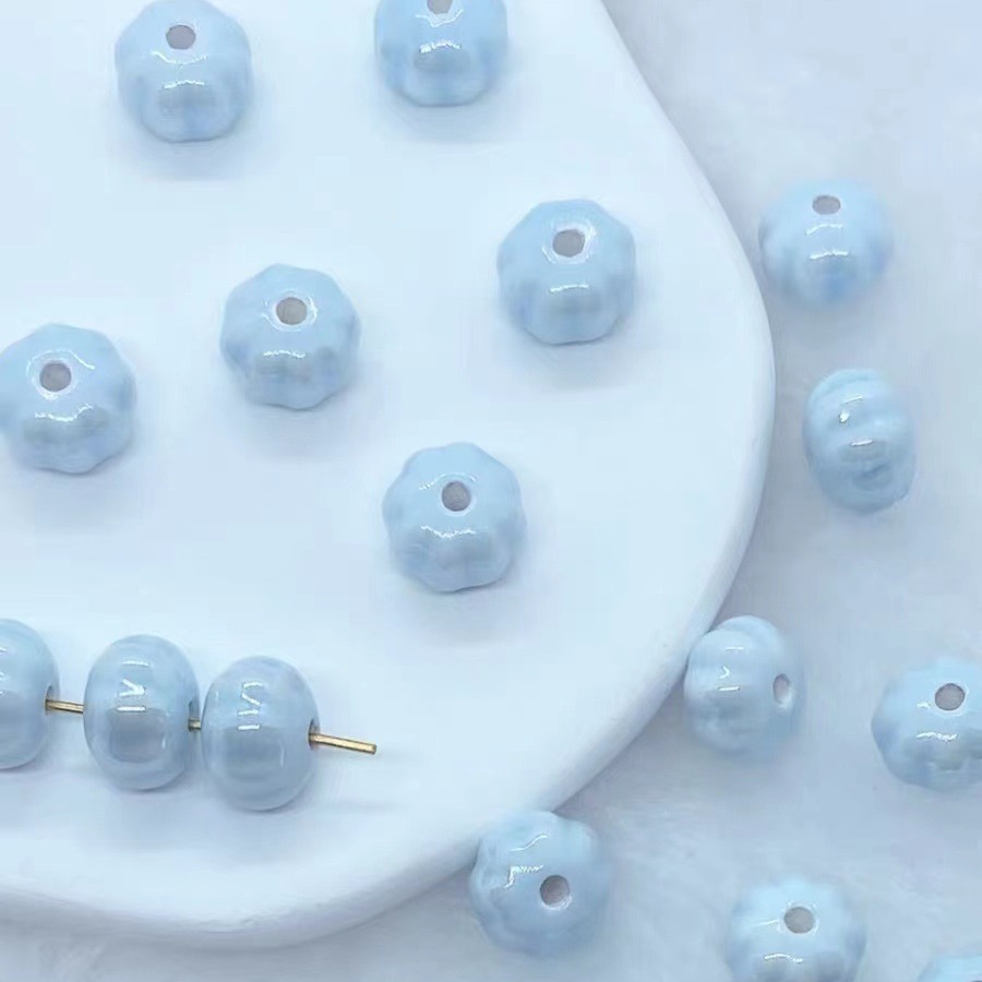 6:Pumpkin beads [light Lake Blue]]