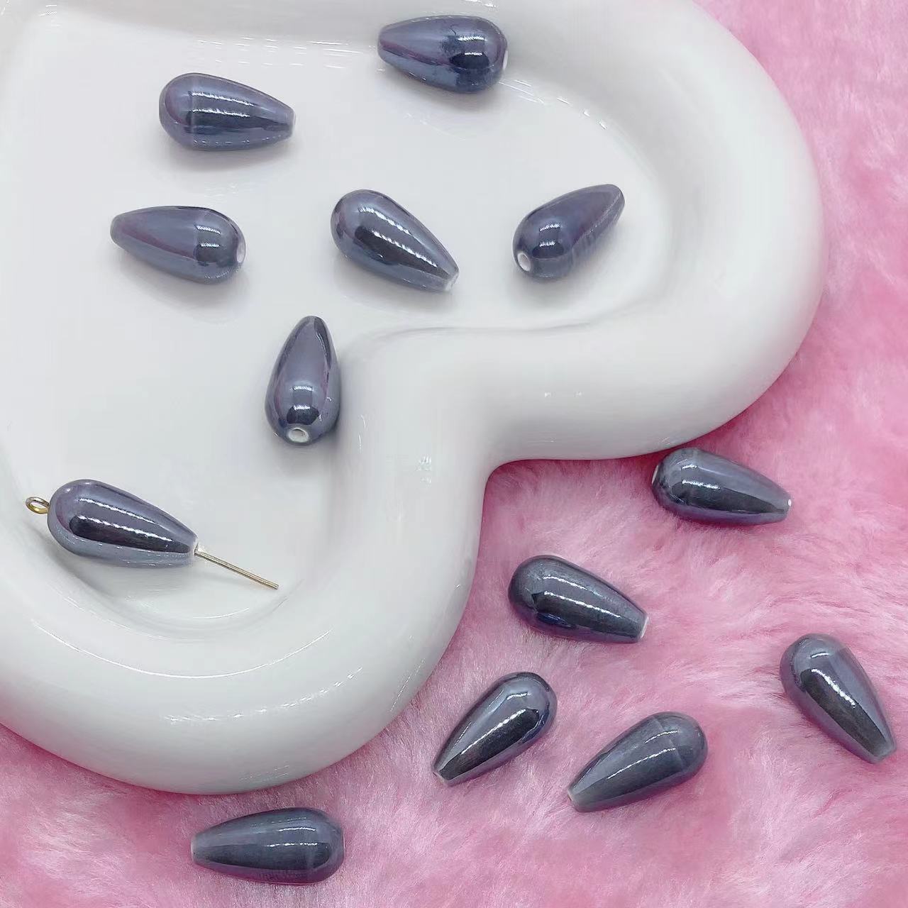 Dark gray water drops