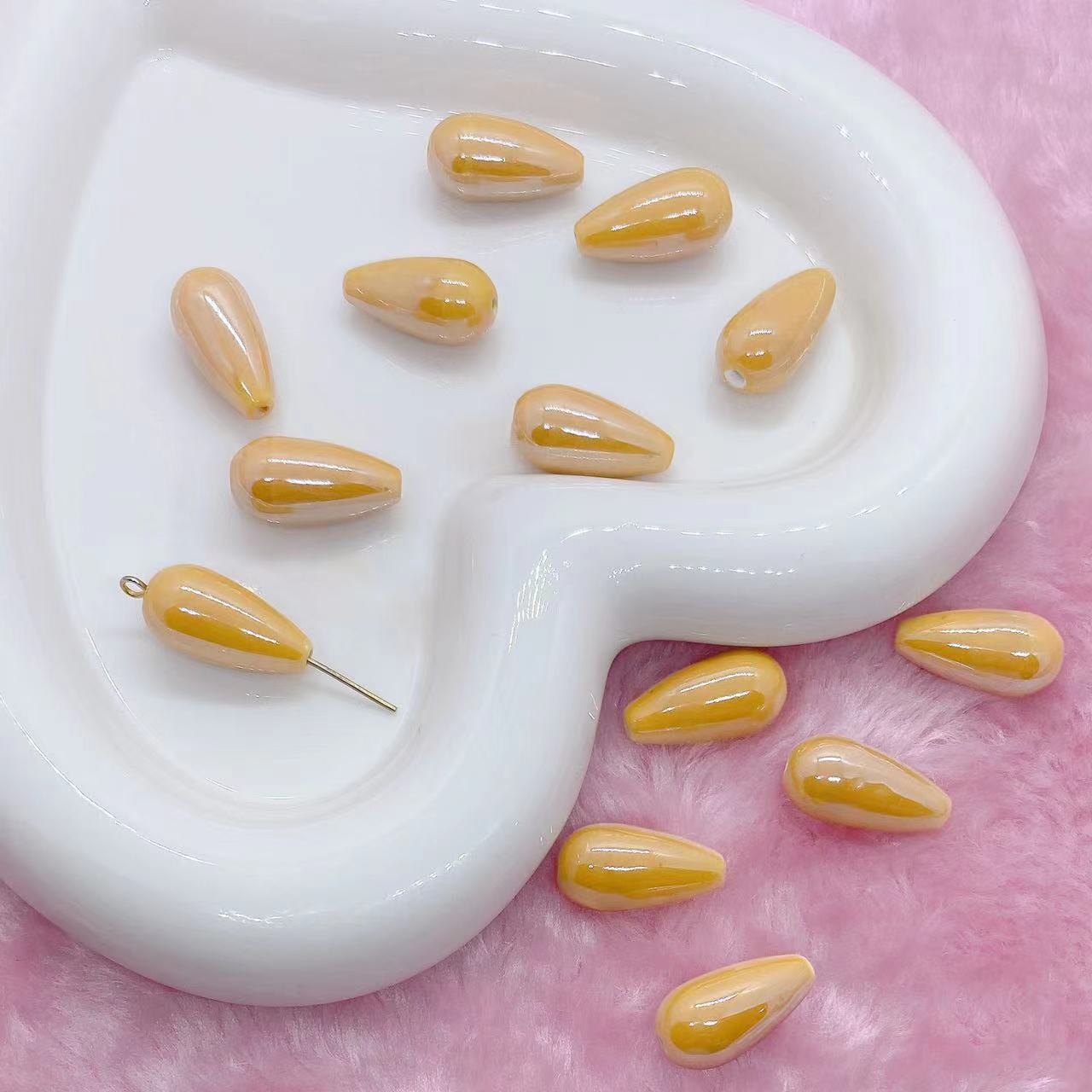 Yellowish brown water droplets