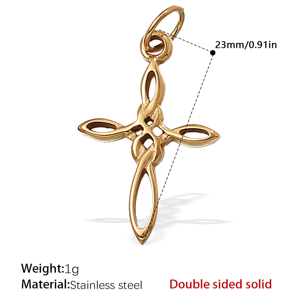 Pj436g double-sided solid gold pendant