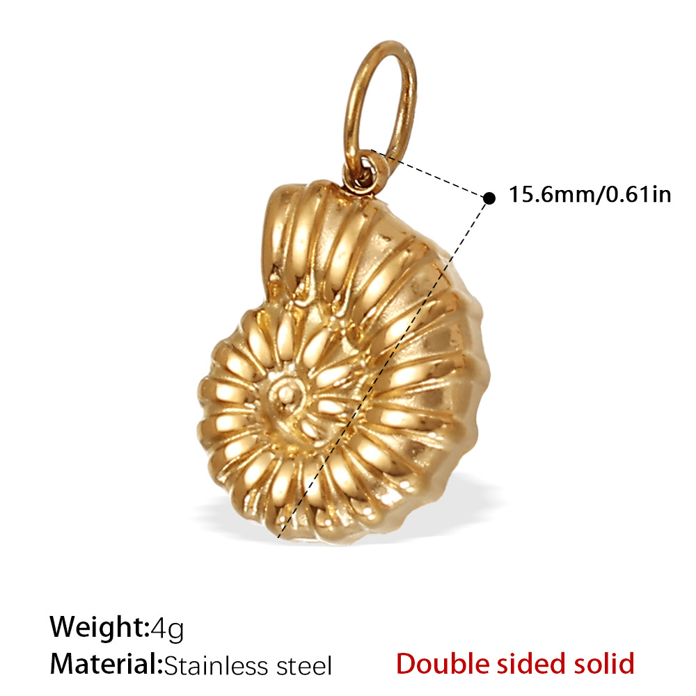 Pj458g double-sided solid gold pendant