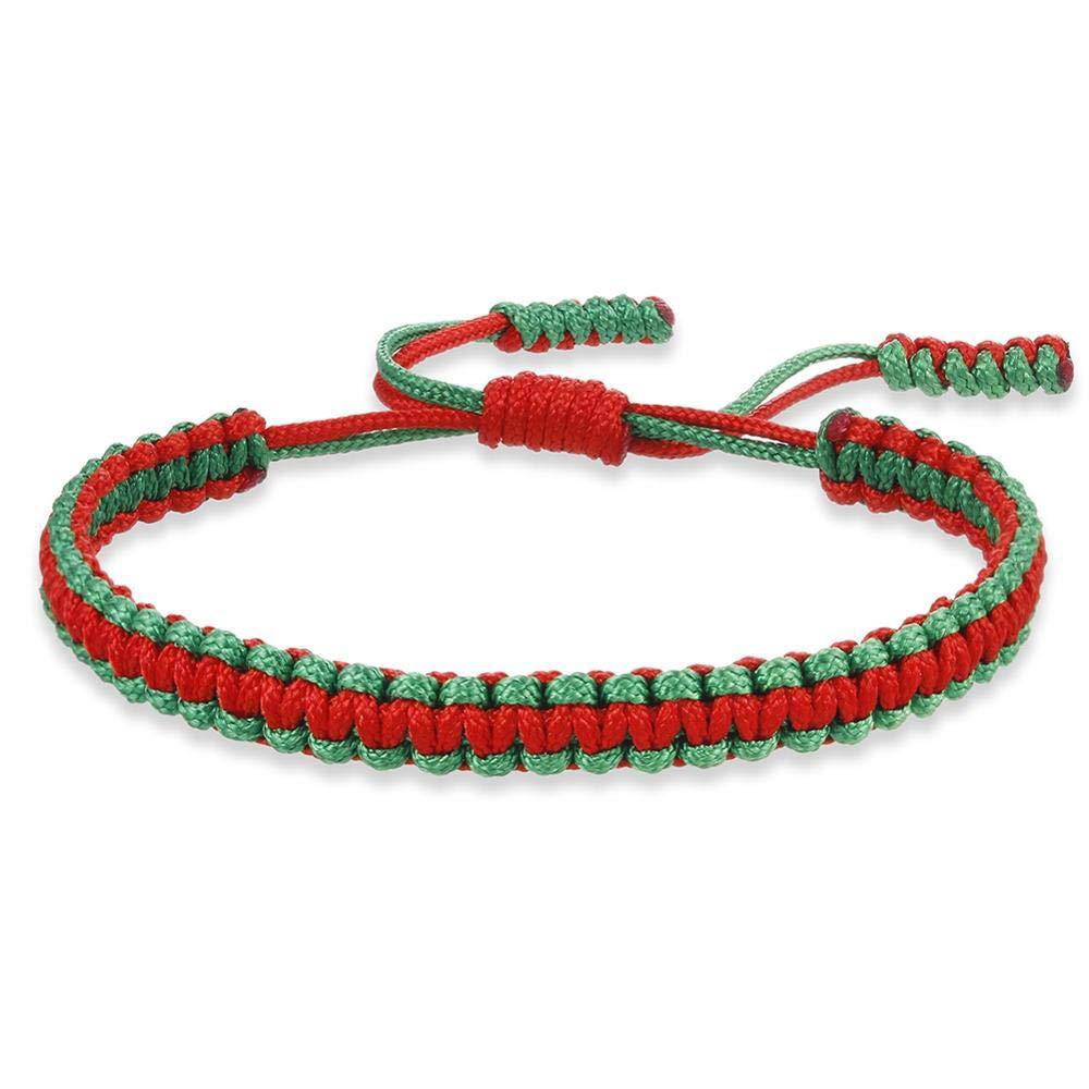 6:Green Rope Red Rope Woven Bracelet