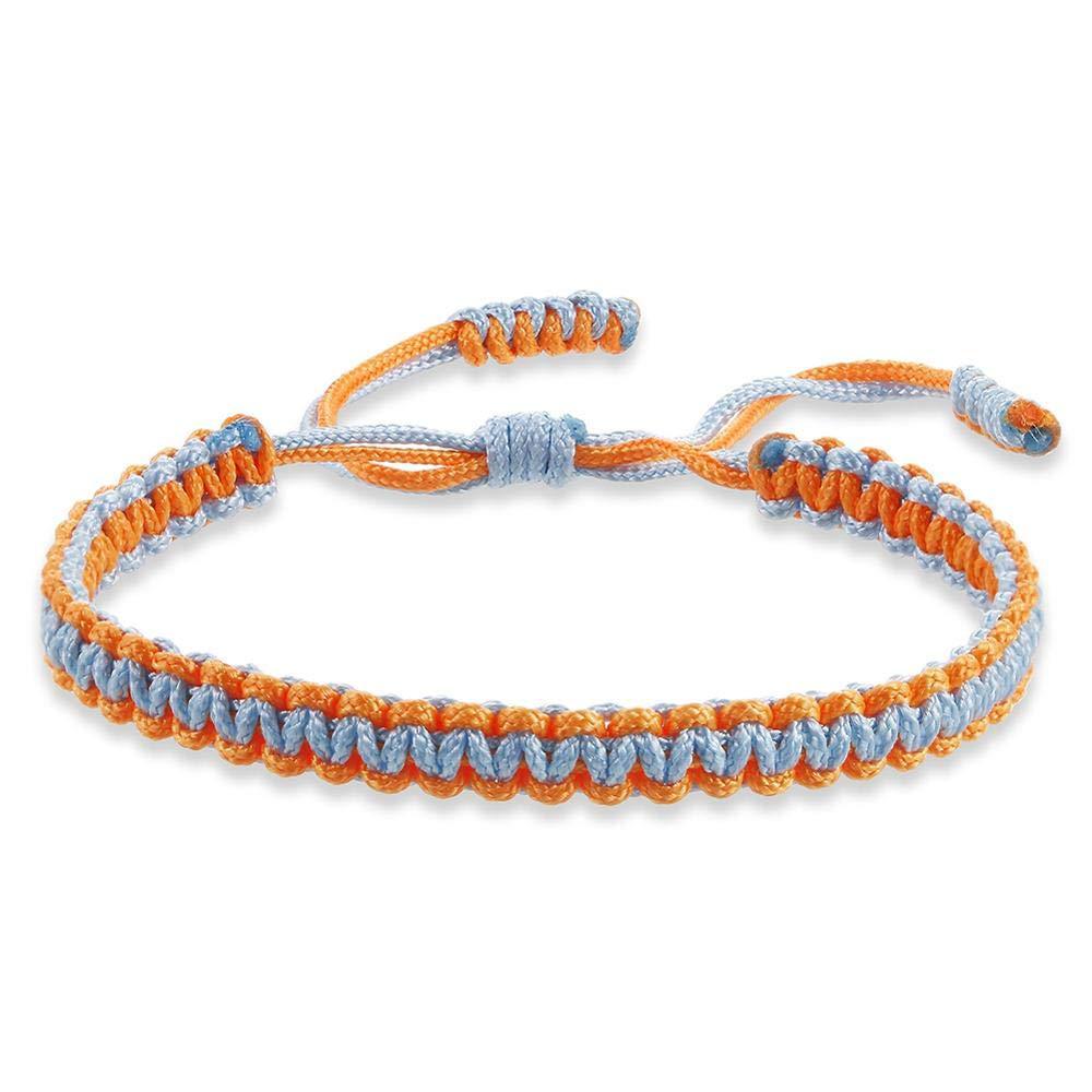 9:Light blue rope orange braided rope bracelet