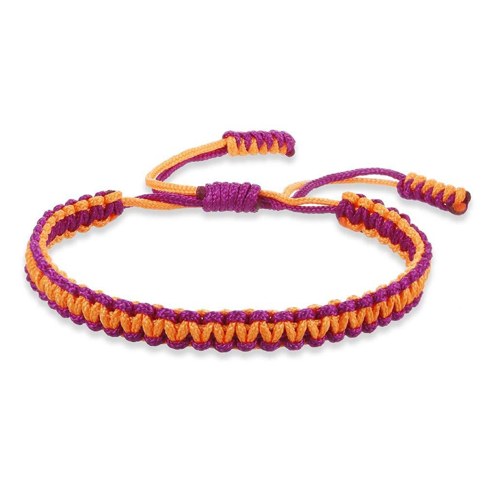 11:Orange rope dark purple rope braided bracelet