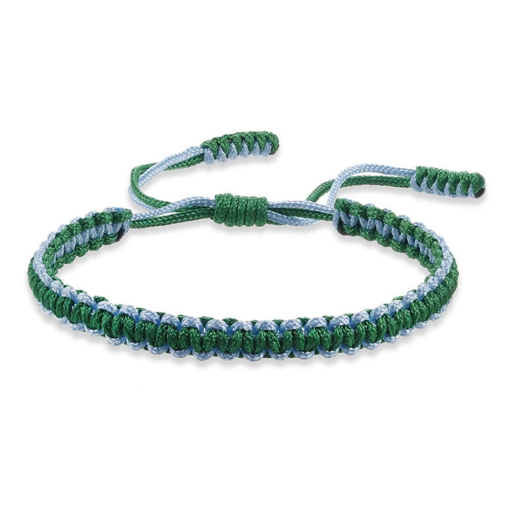 14:Green rope light blue braided bracelet