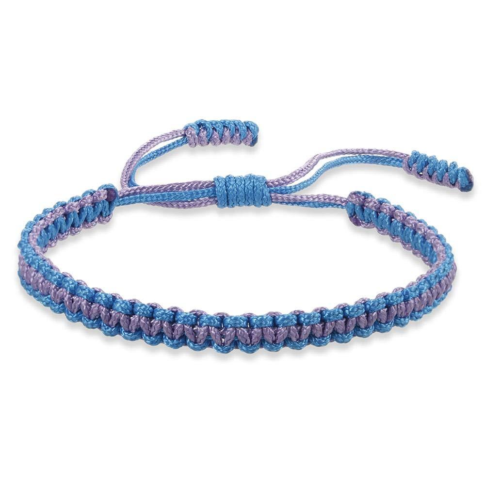 22:Blue Rope Purple Rope Woven Bracelet
