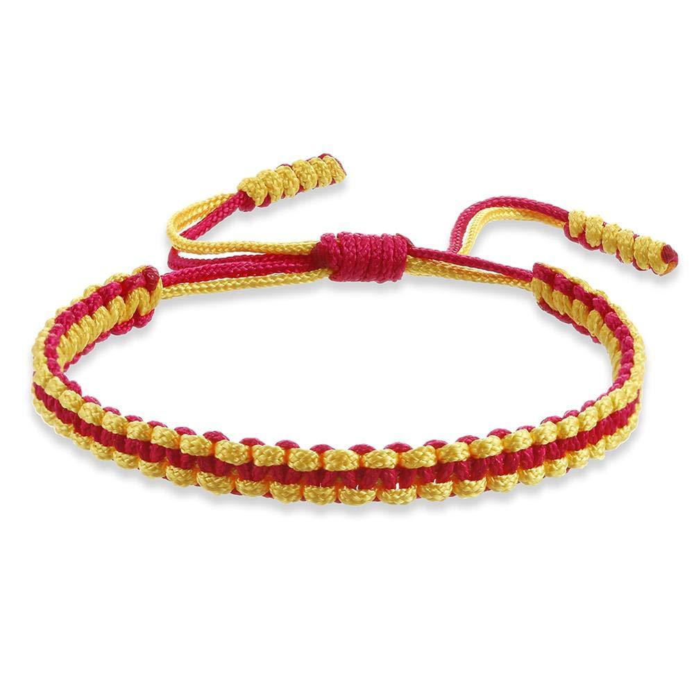 23:Rose red rope yellow rope braided bracelet